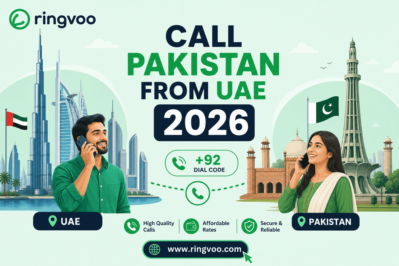 call pakistan from uae — Ringvoo international calling guide cover illustration