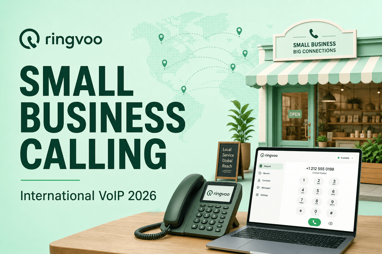 small business international calling — Ringvoo international calling guide cover illustration