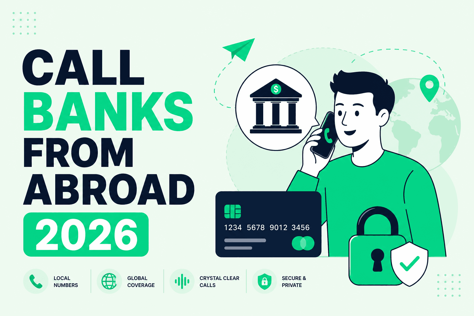 call bank from abroad — Ringvoo international calling guide cover illustration