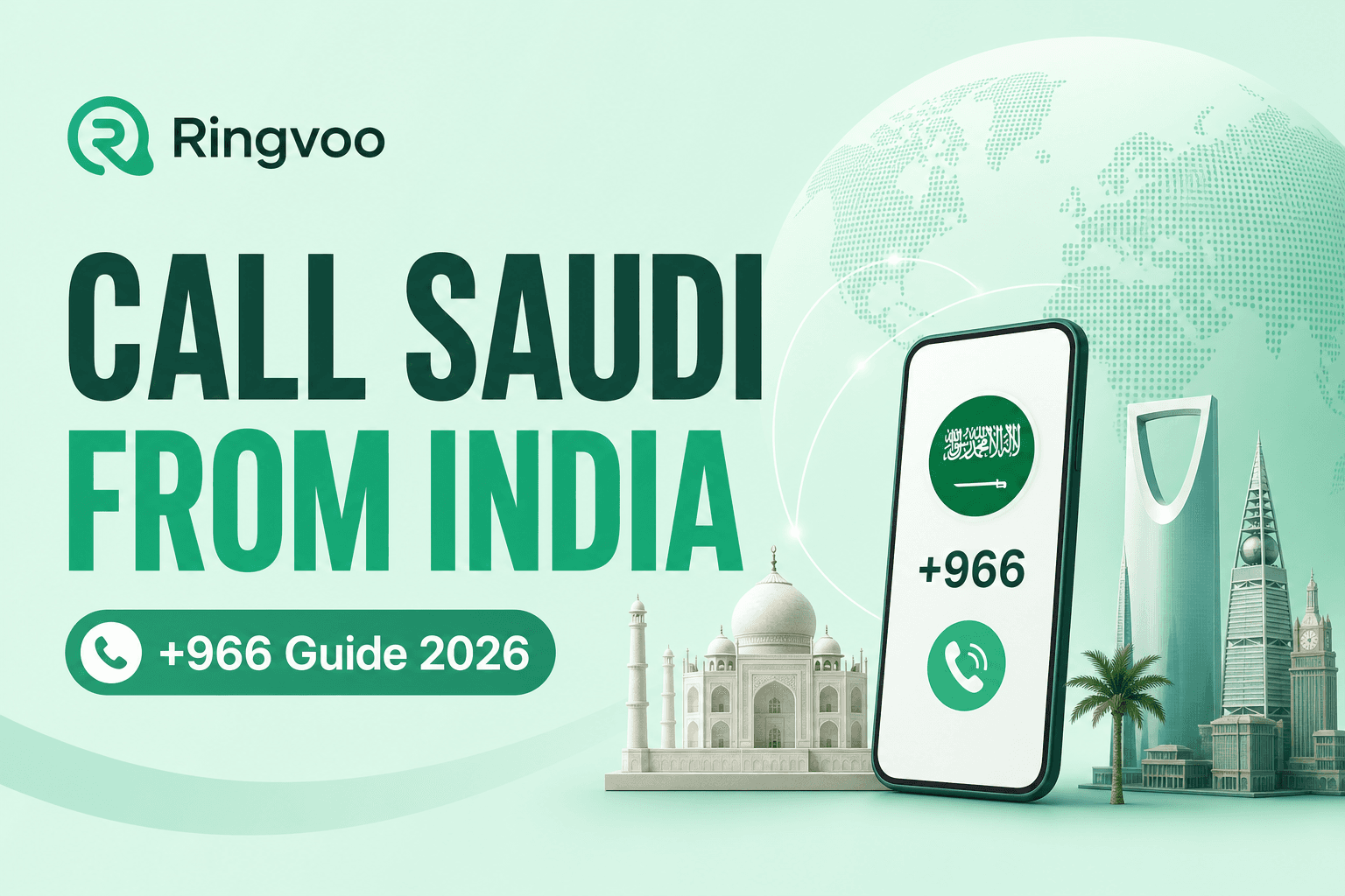 call saudi from india — Ringvoo international calling guide cover illustration